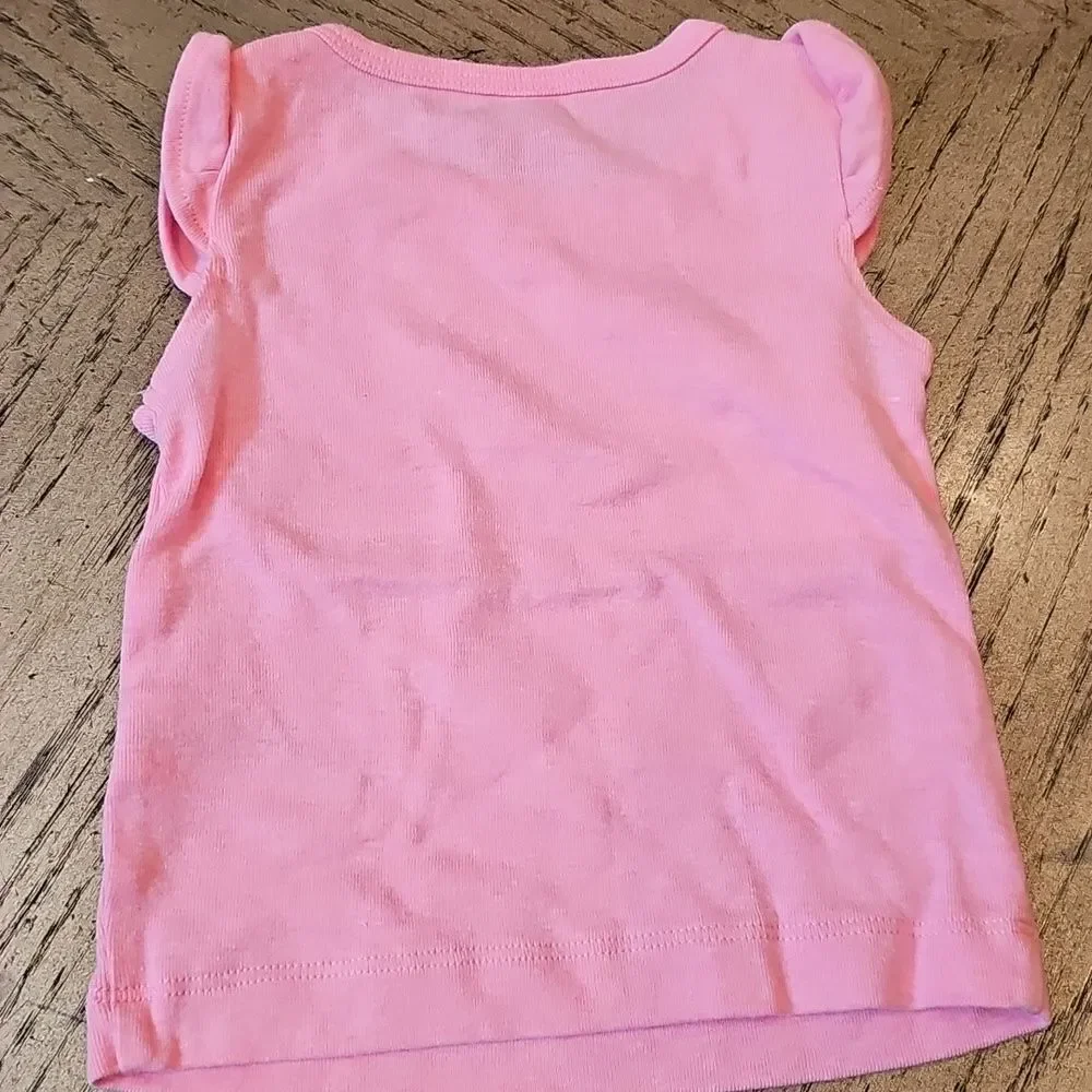 Carter's Pink Top with White Bow Accent And Shorts 3-6 Month